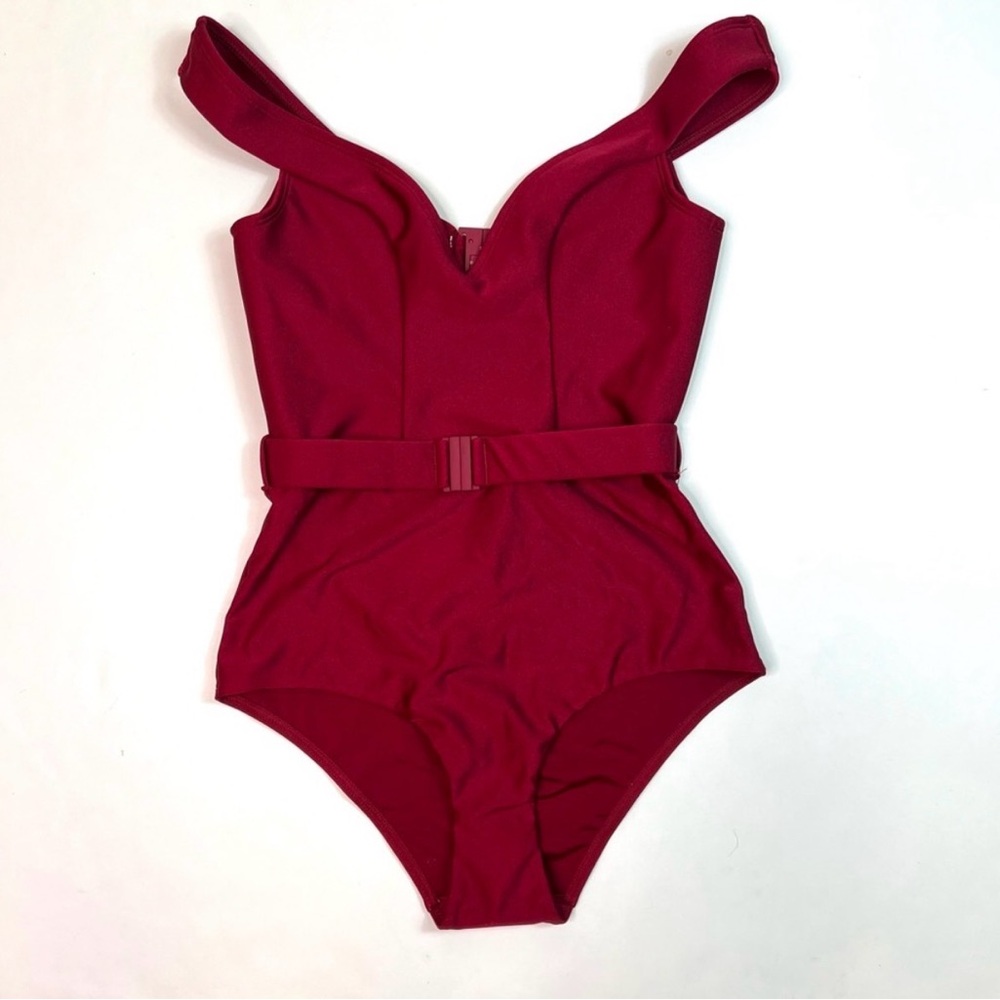 NWT Zimmermann Kali Burgundy One-Piece Swimsuit Size 1 (4-6) - Picture 2 of 3